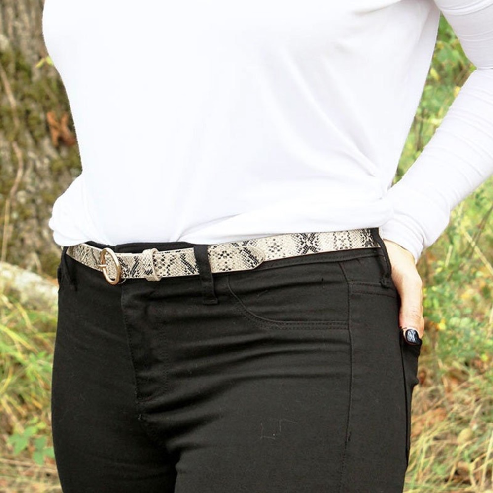 Snake skin belt from Elizabeth Rayden Boutique